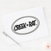 Creekrat Cartoon Studios Creek Rat Logo Decal Ovale Sticker (Envelop)