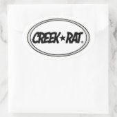 Creekrat Cartoon Studios Creek Rat Logo Decal Ovale Sticker (Tas)