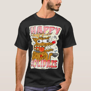 Creekrat Cartoon Studios Happy Holidaze Art T-shirt