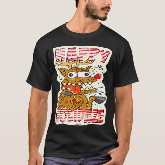 Creekrat Cartoon Studios Happy Holidaze Art T-shirt (Voorkant)