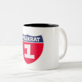 Creekrat Cartoon Studios nummer één Tweekleurige Koffiemok (Voorkant rechts)