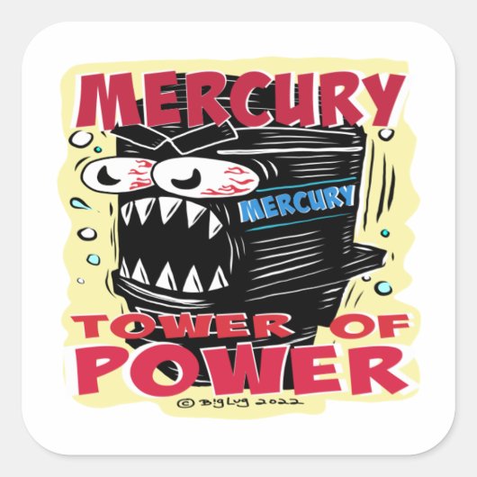 Creekrat Mercury Tower of Power Cartoon Stickers (Voorkant)