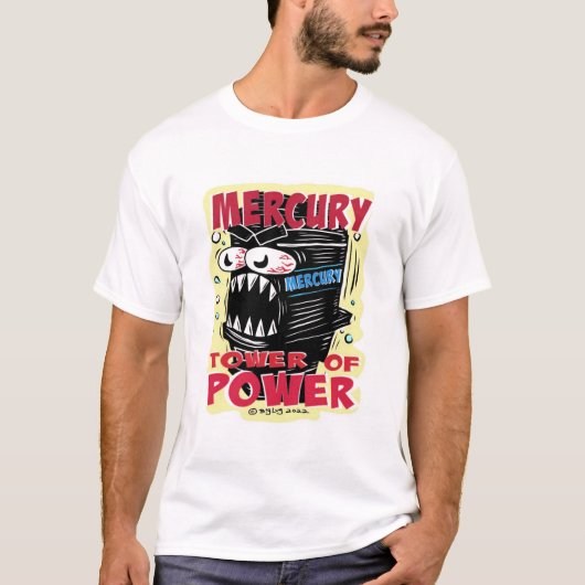 Creekrat Studios Mercury Tower of Power Cartoon T-shirt (Voorkant)