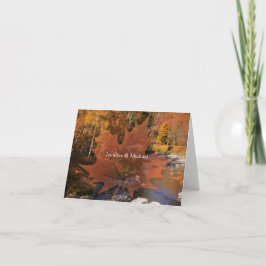 Creekside bossen esple leaf fall bruiloft bedankt