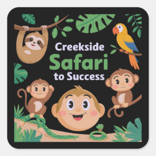 Creekside Safari naar succes Wildlife Design Vierkante Sticker