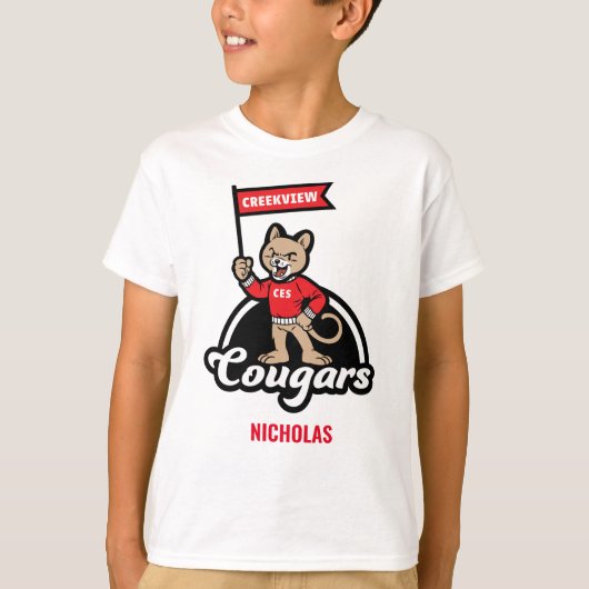 Creekview Elementaire Kleine Cougar Mascotte T-shirt (Voorkant)