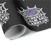 Creep Calm en draak met Funny Spider Pun Dark BG Cadeaupapier (Rol Hoek)