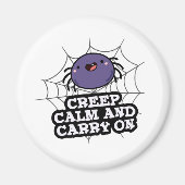 Creep Calm en draak met Funny Spider Pun Magneet (Voorkant)