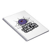 Creep Calm en draak met Funny Spider Pun Notitieboek (Rechterzijde)