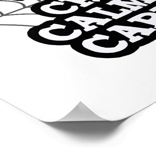 Creep Calm en draak met Funny Spider Pun Poster (Hoek)