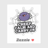 Creep Calm en draak met Funny Spider Pun Sticker (Vel)