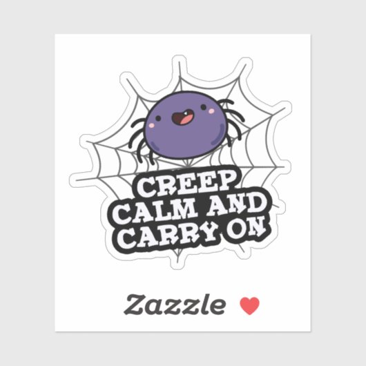 Creep Calm en draak met Funny Spider Pun Sticker (Vel)