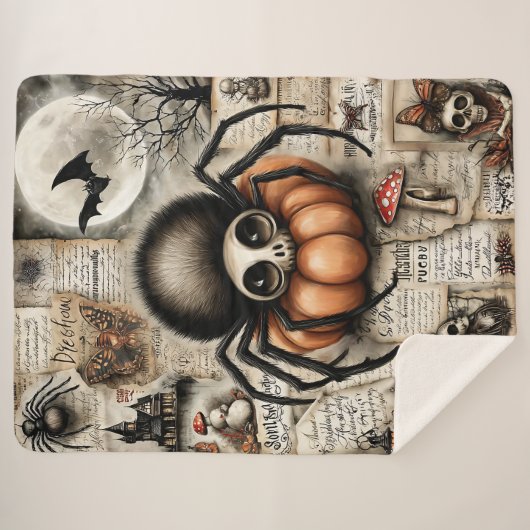 Creep & Curiosity - De pompoenbaars Sherpa Deken (Voorkant (horizontaal))