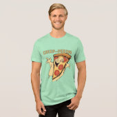 Creep-eroni Grappig Halloween Pizza Eten Pun Tri-Blend Shirt (Voorkant volledig)