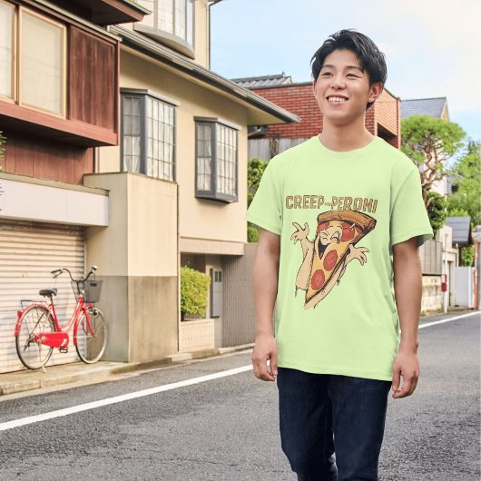 Creep-eroni Grappig Halloween Pizza Eten Pun Tri-Blend Shirt
