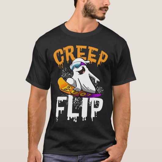 Creep Flip Ghost  Women Ghost Scary Halloween Day  T-shirt (Voorkant)