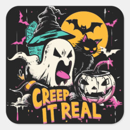 Creep het echt | ExDesigner | Halloween Vierkante Sticker
