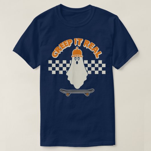 Creep het echt grappig, ghost Skater Boy Skateboar T-shirt (Design voorkant)