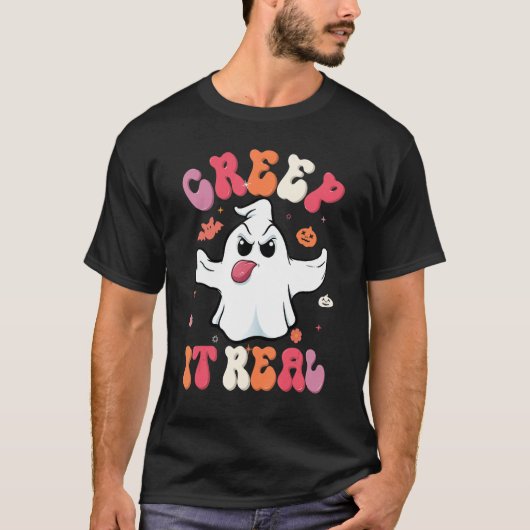 Creep het echt Halloween Ghost Kinder Boys Girls P T-shirt (Voorkant)