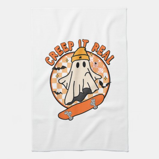 Creep het echt Halloween Theedoek (Verticaal)