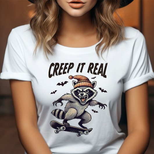 Creep Het Echt  Raccoon Halloween T-shirt