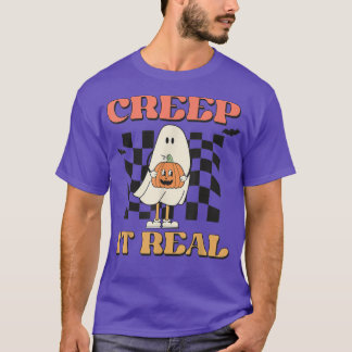 Creep het echte Ghost Boy Retro Halloween Spooky Z T-shirt