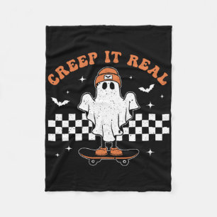 Creep het echte Ghost Skateboard Retro Cute Hempew Fleece Deken