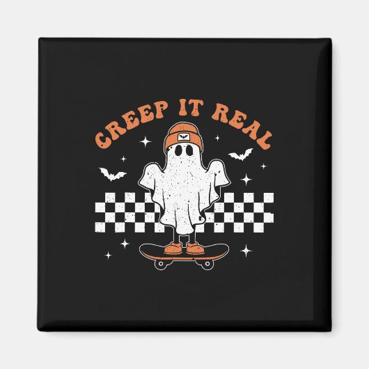 Creep het echte Ghost Skateboard Retro Cute Hempew Magneet (Voorkant)
