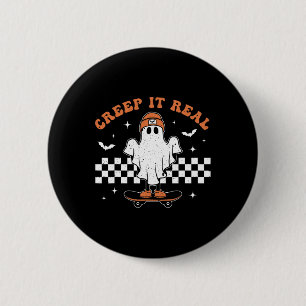 Creep het echte Ghost Skateboard Retro Cute Hempew Ronde Button 5,7 Cm