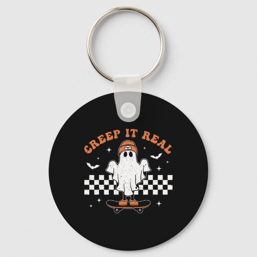 Creep het echte Ghost Skateboard Retro Cute Hempew Sleutelhanger (Voorkant)