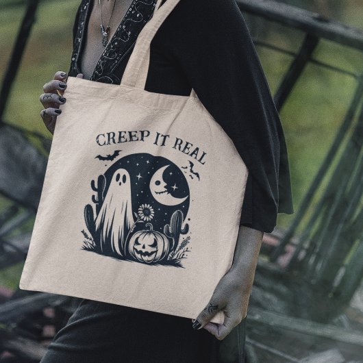 Creep het echte Halloween Ghost Tote Bag