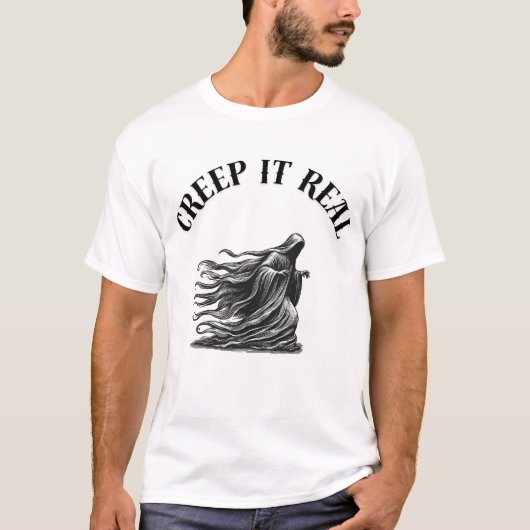 Creep het echte Halloween slogan T-shirt (Voorkant)