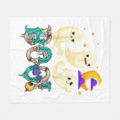 Creep het echte skateboarden Ghost Retro Halloween Fleece Deken (Voorkant (Horizontaal))