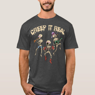 Creep het echte skeleton met muziek Funny Hwe T-shirt