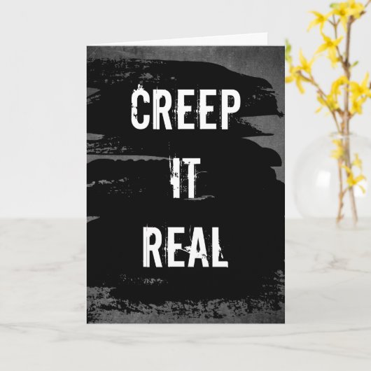 Creep het Real Halloween Kaart (Gele Bloem)