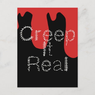 Creep het Real Hand Drawn Font Blood Halloween Briefkaart