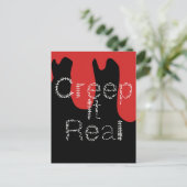 Creep het Real Hand Drawn Font Blood Halloween Briefkaart (Staand voorkant)