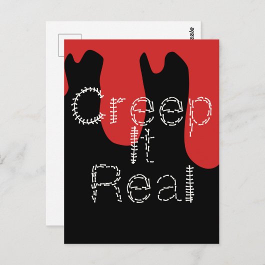 Creep het Real Hand Drawn Font Blood Halloween Briefkaart (Voorkant / Achterkant)