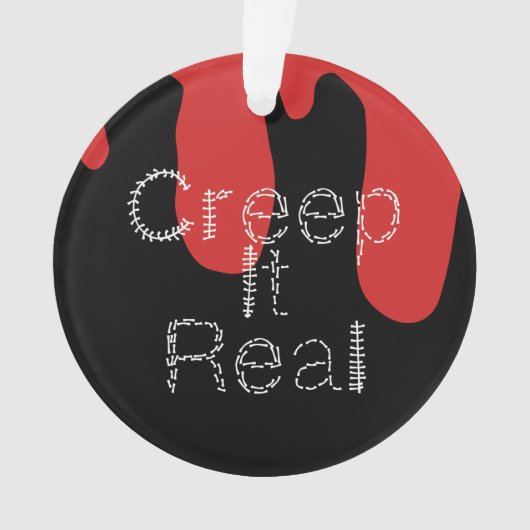 Creep het Real Hand Drawn Font Blood Halloween Ornament (voorkant)