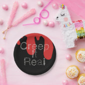 Creep het Real Hand Drawn Font Blood Halloween Papieren Bordje (Feest)
