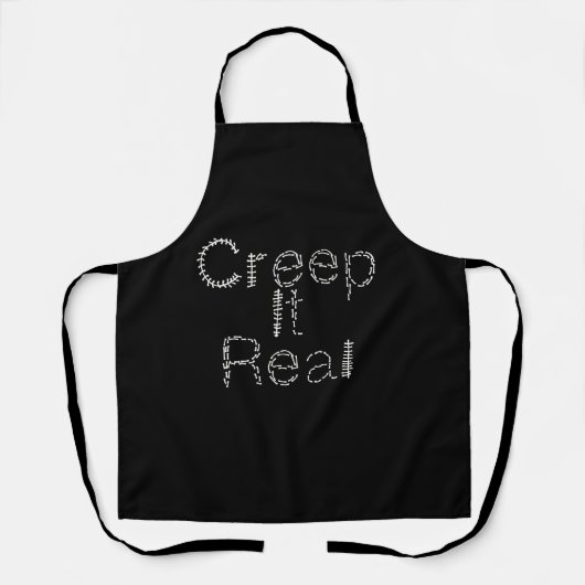 Creep het Real Hand Drawn Font Blood Halloween Schort (Voorkant)