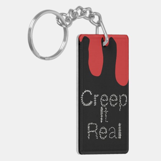 Creep het Real Hand Drawn Font Blood Halloween Sleutelhanger (Voorkant Links)