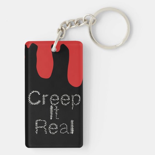 Creep het Real Hand Drawn Font Blood Halloween Sleutelhanger (achterkant)