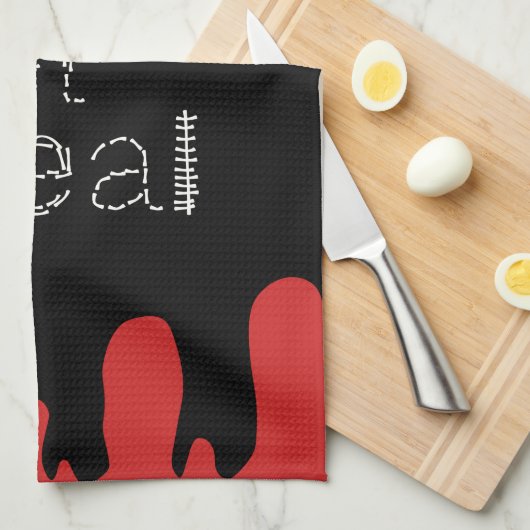 Creep het Real Hand Drawn Font Blood Halloween Theedoek (Quarter Fold)