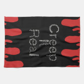 Creep het Real Hand Drawn Font Blood Halloween Theedoek (Horizontaal)