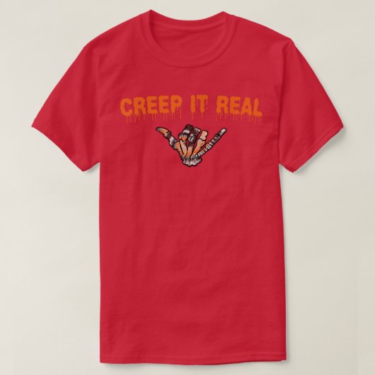 Creep In Real Halloween Skeleton Hands T-shirt (Design voorkant)