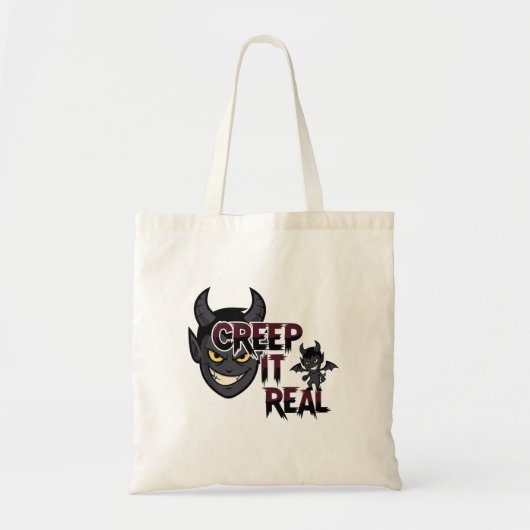 Creep It Echt Grappig Halloween Edgy Spooky Tote Bag (Voorkant)