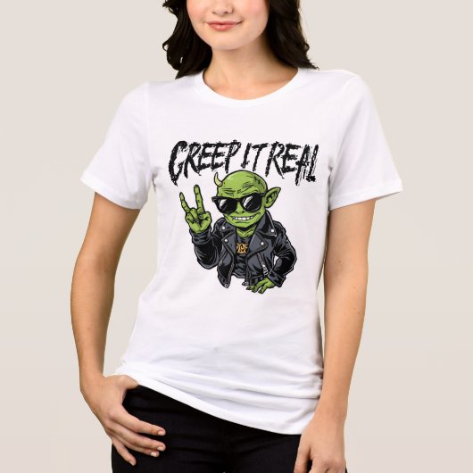 Creep It Echt Grappige Halloween Vrouwen Tshirts (Voorkant)