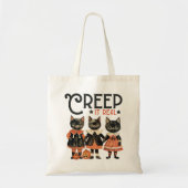 Creep It Echt Kittens Retro Halloween Tote Bag (Voorkant)