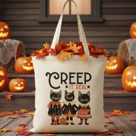 Creep It Echt Kittens Retro Halloween Tote Bag